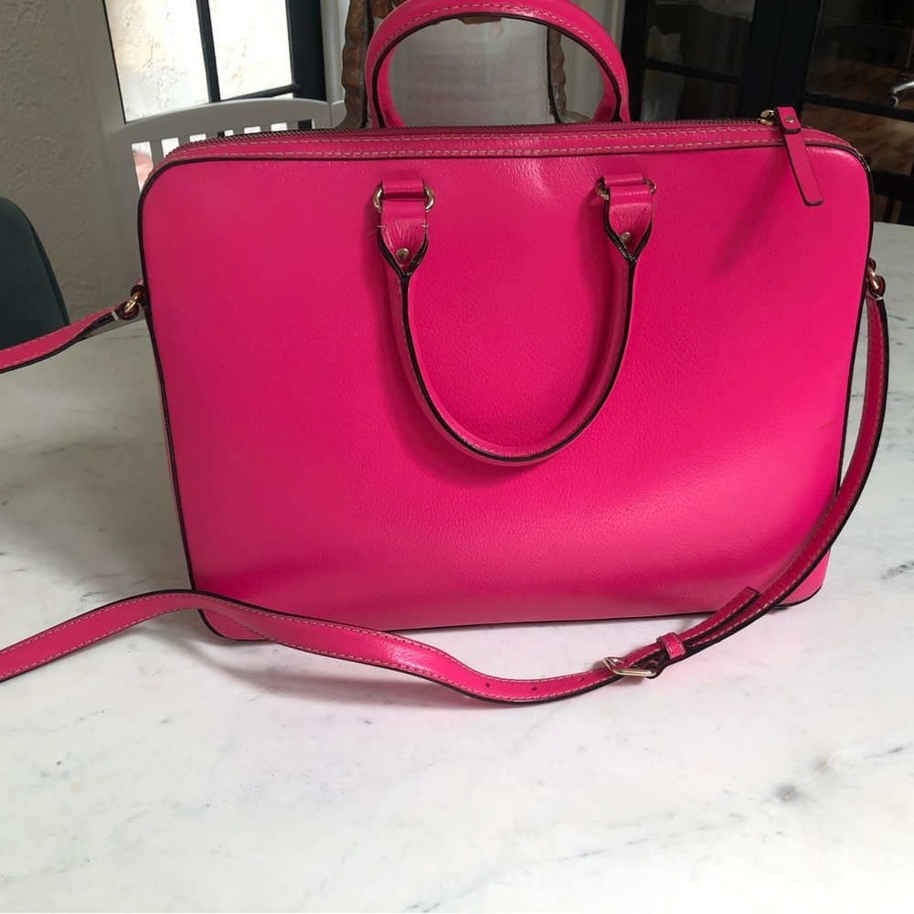 Kate Spade - hot pink leather lab top carrying case
